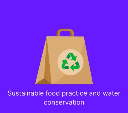 2 Paper bag with recycling image on top to represent sustainable food practices