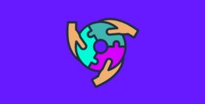 Hands connecting puzzle pieces around a globe, representing integration and cultural adaptation services in the Netherlands