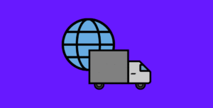 Relocation truck with a globe, symbolising Jimble’s international moving and logistics coordination services